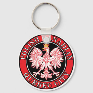 Quebec City Polish Canadian Eagle Key Ring