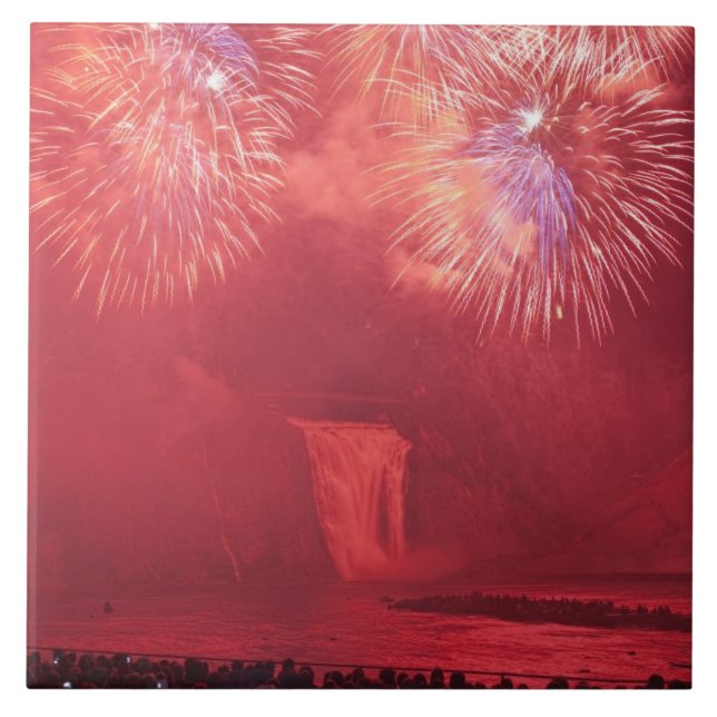 Quebec City, Quebec, Canada. Fireworks at Parc Tile (Front)