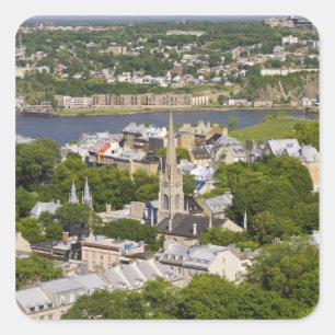 Quebec City, Quebec, Canada. Looking down on the Square Sticker