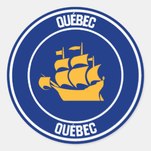Quebec City  Round Emblem Classic Round Sticker