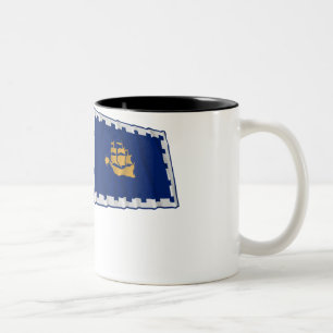 Quebec City Waving Flag Two-Tone Coffee Mug