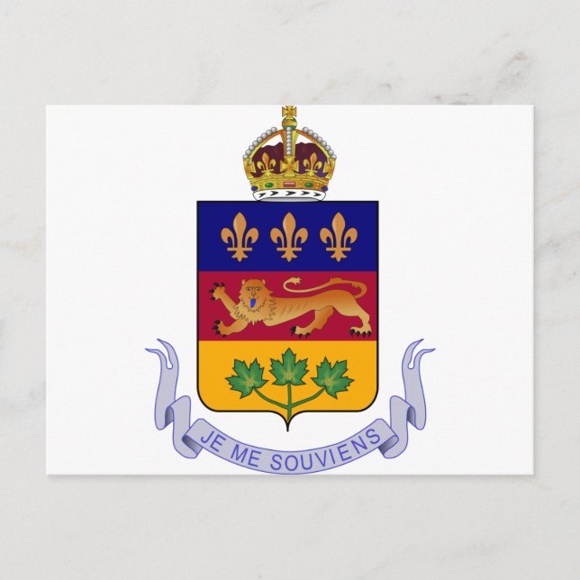quebec coat of arms postcard (Front)