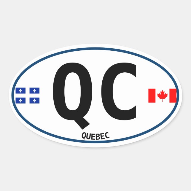 Quebec Euro-Style Oval Sticker (Front)