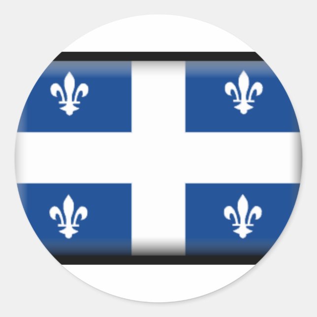 Québec  Flag Classic Round Sticker (Front)