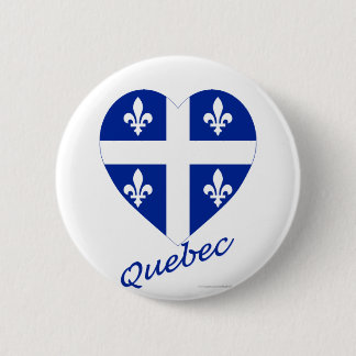 Quebec Flag Heart with Name 6 Cm Round Badge