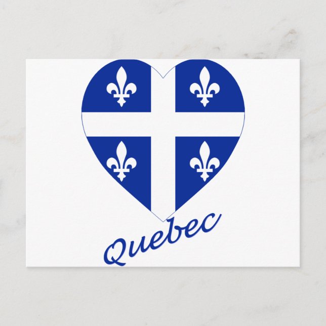 Quebec Flag Heart with Name Postcard (Front)