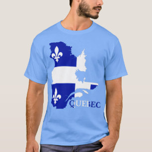 Quebec Flag Map QC Canada  T-Shirt