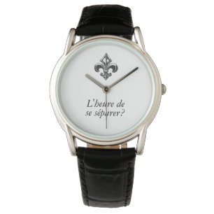 Québec fleur de lys VOTRE TEXTE Heure de seSépar Watch
