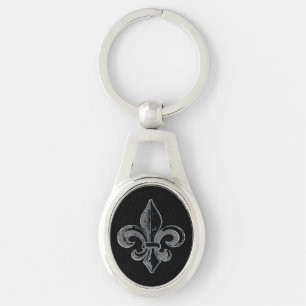 Québec goth fleur de lys français VOS COULEURS Key Ring