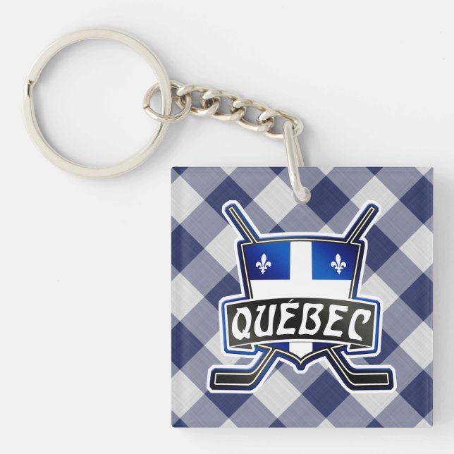 Quebec Hockey Flag Logo Key Ring (Front)