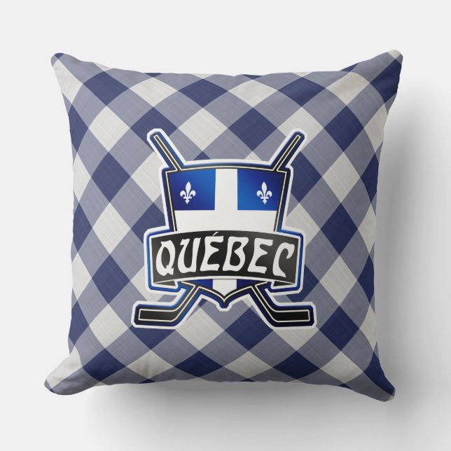 Quebec Hockey Logo Throw Pillow (Front)