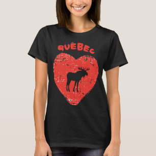 Quebec Love Moose Heart T-Shirt
