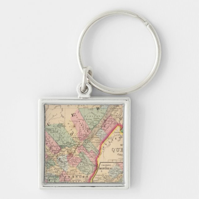 Quebec Map by Mitchell Key Ring (Front)