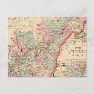 Quebec Map by Mitchell Postcard