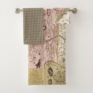 Quebec/Nouvelle-France mediaeval french map Americ Bath Towel Set