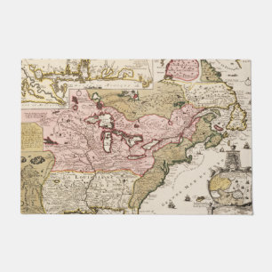 Quebec/Nouvelle-France mediaeval french map Doormat
