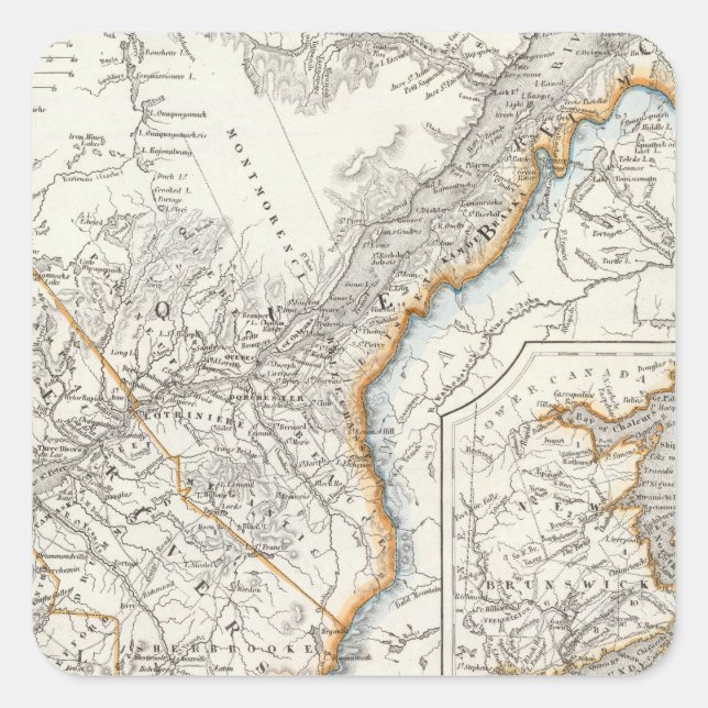 Quebec, Nova Scotia, New Brunswick Square Sticker (Front)