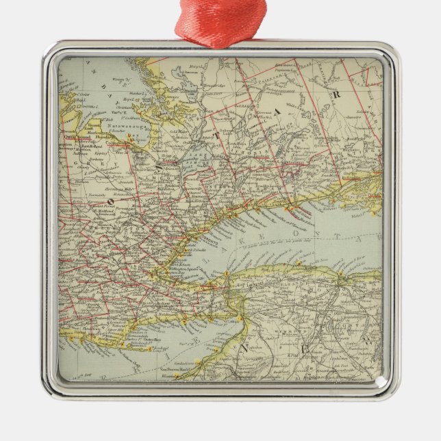 Quebec, Ontario, Canada Metal Tree Decoration (Front)