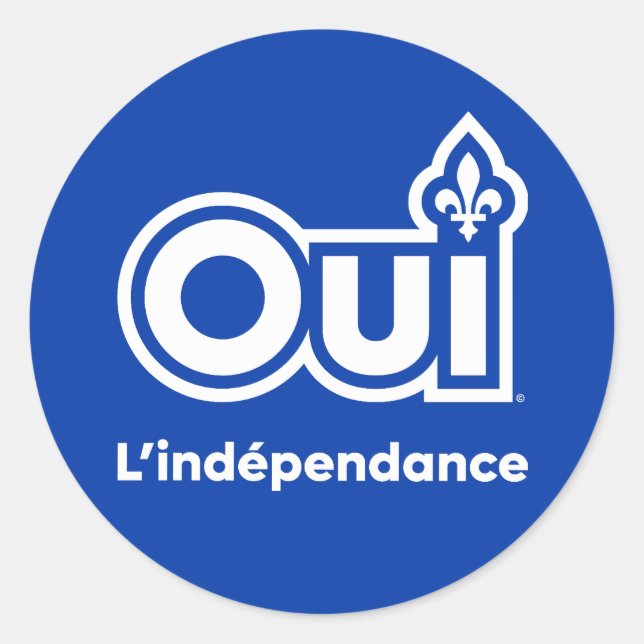 Quebec OUI Classic Round Sticker (Front)