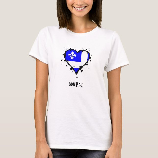 Quebec Splatter Heart T-Shirt (Front)