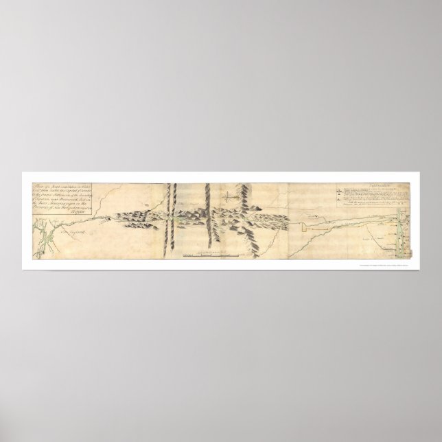 Quebec to Maine Expedition Map 1760 Poster (Front)