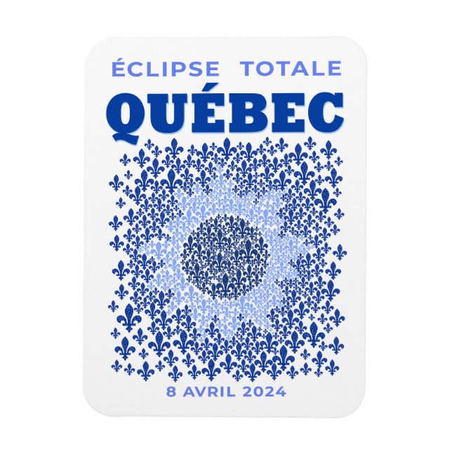 Quebec Total Eclipse Flexible Photo Magnet (Vertical)