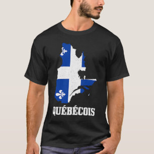 Quebecois Quebec Map Flag Pride Canada T-Shirt