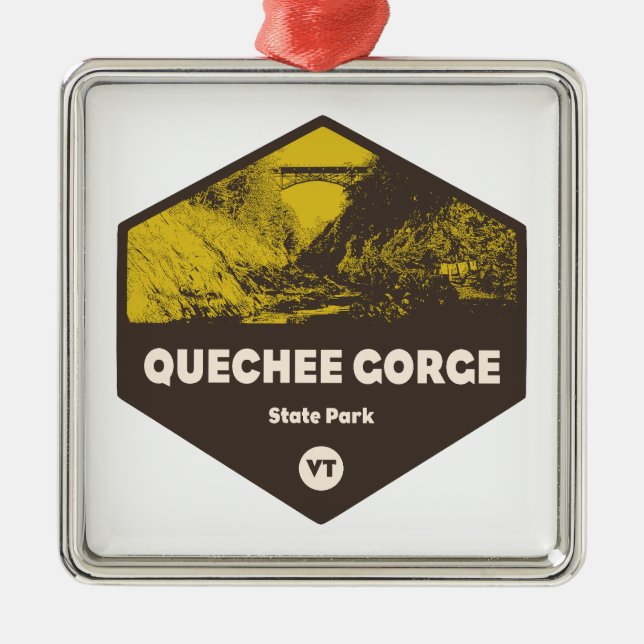 Quechee Gorge State Park Vermont Metal Tree Decoration (Front)