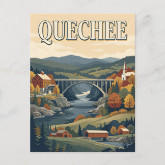 Quechee Vermont Gorge Vintage Travel Poster Postcard
