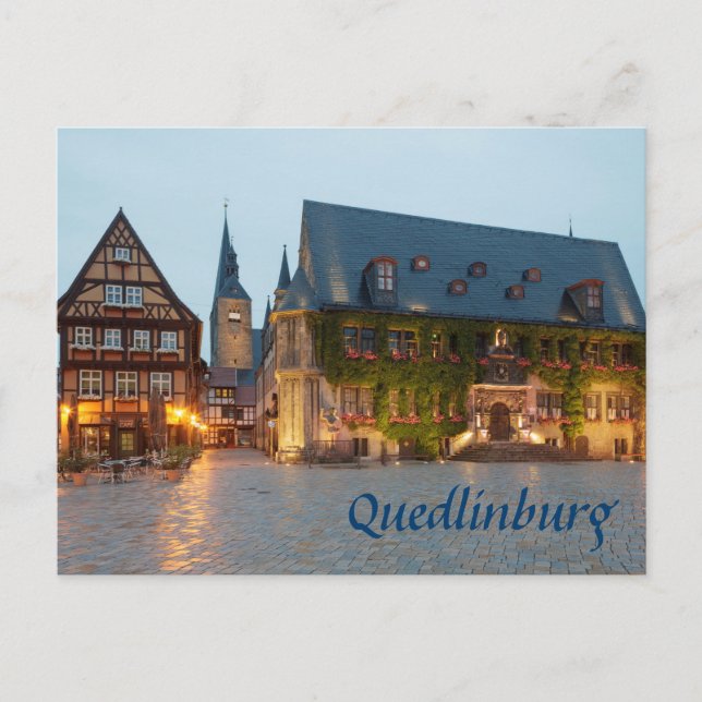 Quedlinburg night photo postcard (Front)