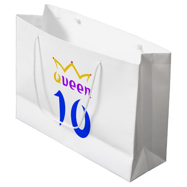 Queen 10 large gift bag (Front Angled)