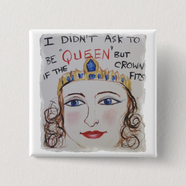 Queen 15 Cm Square Badge (Front)