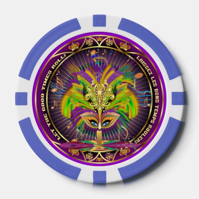 Queen 2 Mardi Gras Throw  Get 500 Poker Chips (Front)