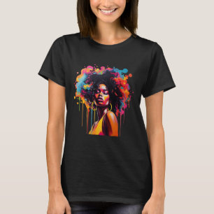 Queen Afro Melanin Dripping Juneteenth African  T-Shirt