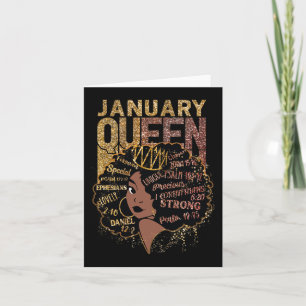 Queen Afro Melanin Girl Pray Birthday Black Histor Card