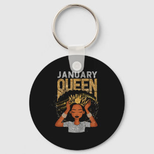 Queen Afro Melanin Girl Pray Birthday Black Histor Key Ring
