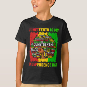 Queen Afro Woman Juneteenth Is My Independence Day T-Shirt