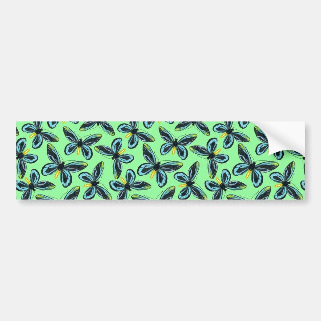 Queen Alexandra' s birdwing butterfly pattern Bumper Sticker (Front)