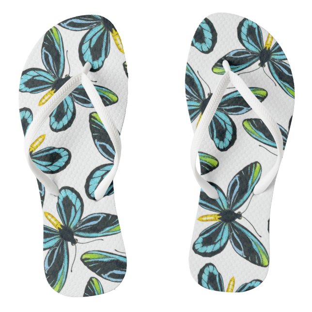 Queen Alexandra' s birdwing butterfly pattern Jandals (Footbed)