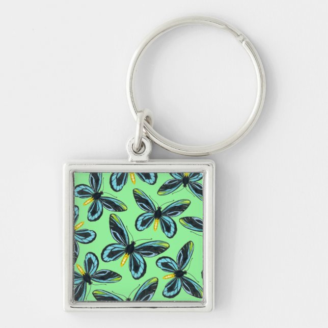 Queen Alexandra' s birdwing butterfly pattern Key Ring (Front)