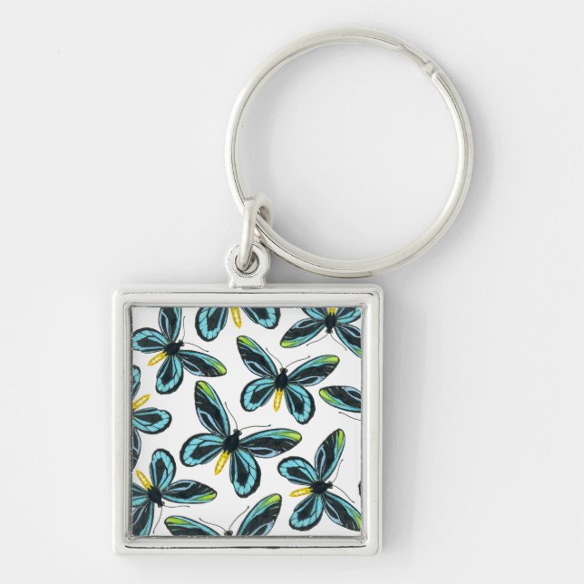 Queen Alexandra' s birdwing butterfly pattern Key Ring (Front)