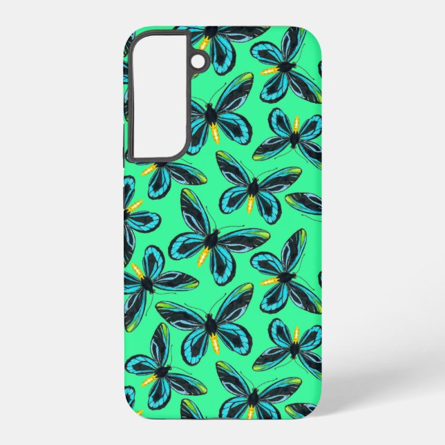 Queen Alexandra' s birdwing butterfly pattern Samsung Galaxy S22+ Case (Back)