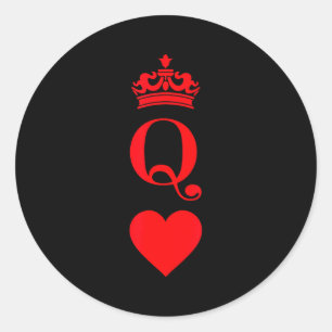 Queen &amp; King Cards Shirt For Valentine Matchin Classic Round Sticker