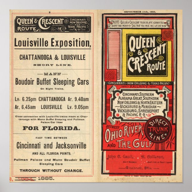 Queen and Crescent Route Poster (Front)