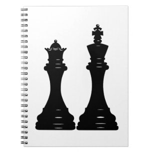 Queen and king chess pieces notebook