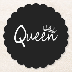 Queen and King Crown Matching Couple Design for Hi Paper Coaster