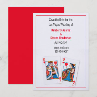 Queen and King of Hearts Wedding Save The Date Invitation