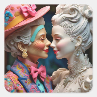Queen and Princess Square Sticker