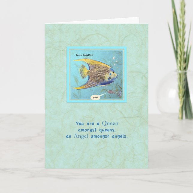 Queen Angelfish Anniversary Card (Front)