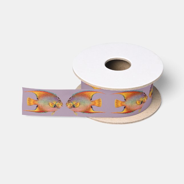 queen angelfish print satin ribbon (Spool)